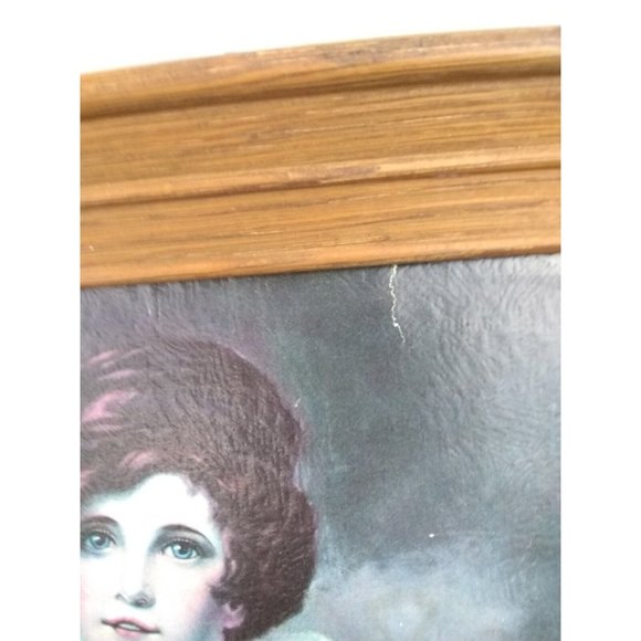 vtg set of 2 girl holding rabbit & boy w/ rabbit framed prints 15" x 13" - Picture 6 of 12